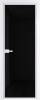 Межкомнатная дверь Profil Doors 1 AX цвет профиля Вайт, стекло безопасное 6 мм черный триплекс 800x2000