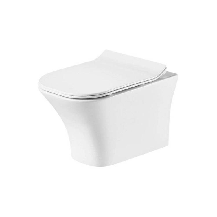 Унитаз подвесной Orange C02-100w безободковый, с крышкой-сиденьем микролифт