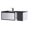 Тумба с раковиной Orans BC-9015-1200L 40x120x55 с LED подсветкой, черный глянцевый фото 2