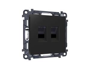 Комплект механизма компьютерной двойной розетки Ambrella Volt MA MA812110 черный матовый