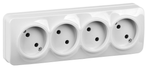 Розетка 4-местная IEK Glory ERH40-K01-10 белый