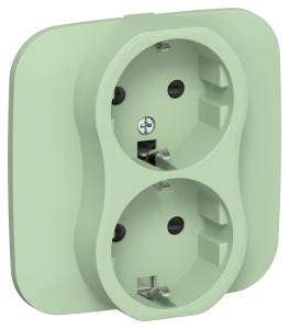 Розетка 2-местная с заземлением и шторками IEK Flite FI-R24A-16-K93 фисташковый