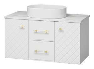 Тумба с раковиной Brevita Шанель УТ000026135 белая глянцевая, 100 см