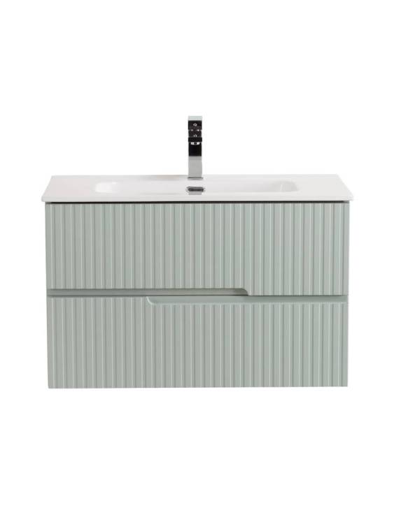 Тумба с раковиной Cezares Duet-N 80 зеленый жемчужный, раковина CZR-8095-80