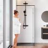 Душевая перегородка Am.Pm X-Joy W94WI-90-F1-BTE 90x195, стекло прозрачное 6 мм, профиль черный фото 3