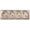 Розетка 4-местная IEK Glory ERH40-K37M-10 шампань матовый фото 4