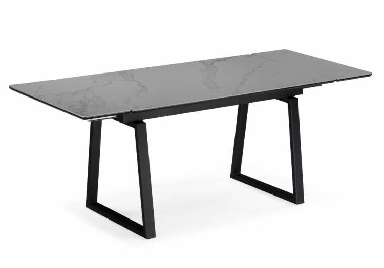 Стол Notta Джек 612901 серый мрамор larka grey, черный 140(200)x80x75