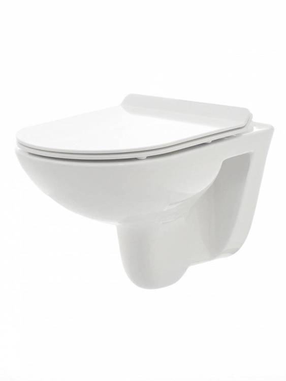 Унитаз подвесной AQUAme AQM2008 с сиденьем SoftClose, теxнология смыва Rimless 530x355x360