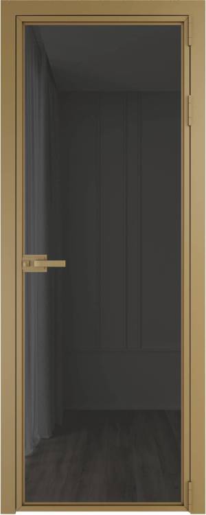 Межкомнатная дверь Profil Doors 1 AX цвет профиля Золото, стекло безопасное 6 мм тонированное 600x2000