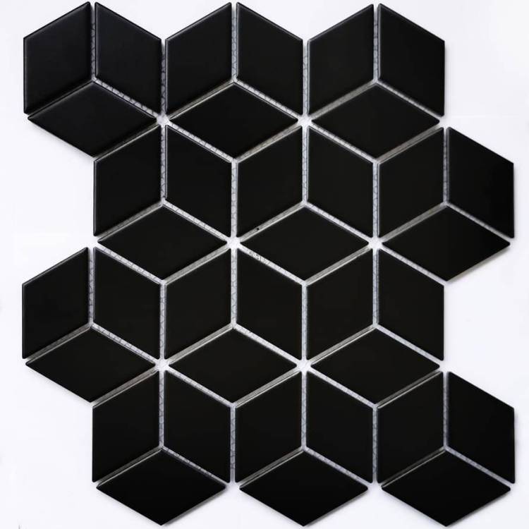 Мозаика Bonaparte Landa Black matt (4.8x4.8) 26.7x30.9