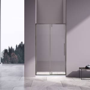 Душевая дверь в нишу Vincea Slim-N VDP-4SN120CLGM профиль вороненая сталь, стекло прозрачное, 120x195
