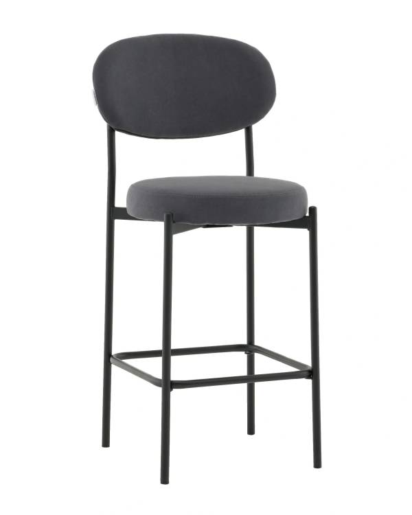 Стул полубарный Stool Group Бриф DD AV 477-C89-9005 (PP) темно-серый, велюр