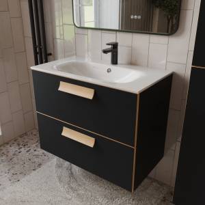 Тумба с раковиной Terminus Noto NOT10802099901O черный soft touch, 80x62