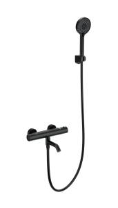 Смеситель для ванны Wonzon & Woghand WW-B3029-A1-MB с душем и термостатом, черный матовый