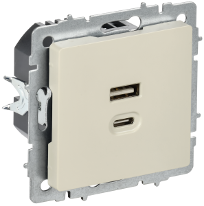 Розетка USB type A+C IEK Brite BR-U22-045-K10 бежевый