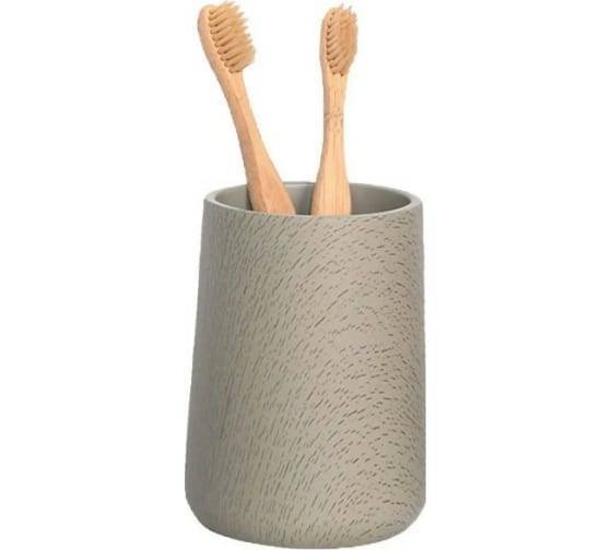 Стакан для зубных щёток Bath Plus Legno W-RE0793АA-TB серый