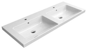 Раковина GSI Norm 8627111 белый глянцевый, двойная, 125x50