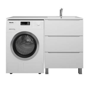Тумба под раковину Uperwood Tanos 291020258 под стиральную машину, напольная, 3 ящика, белая, 60 см Тумба под раковину Uperwood Tanos 291020258 под стиральную машину, напольная, 3 ящика, белая, 60 см