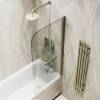 Шторка на ванну MaybahGlass MGV-788-2 80x140, поворотная, стекло прозрачное 6 мм, профиль бронза, с полотенцедержателем