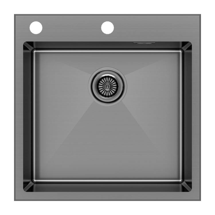 Мойка кухонная Paulmark Kroner-Edge 51 PM775151-GM Вороненая Сталь, 51x51
