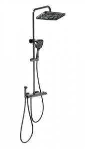 Душевая стойка Wonzon & Woghand WW-B4132-A-BGG с термостатом, темный графит