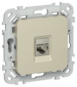 Розетка компьютерная RJ45 IEK Flite FI-K11-1-K37 шампань