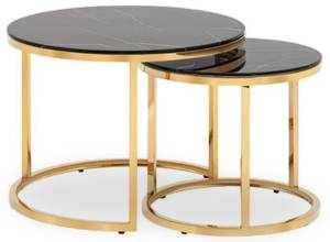 Набор из 2 журнальных столов Stool Group Селена EET-131-2S-TG black сталь золото