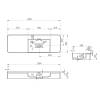 Раковина Vincea Solid Surface VWB-6S412MW из искусственного камня, 1200x400x150, подвесная, цвет белый матовый фото 5