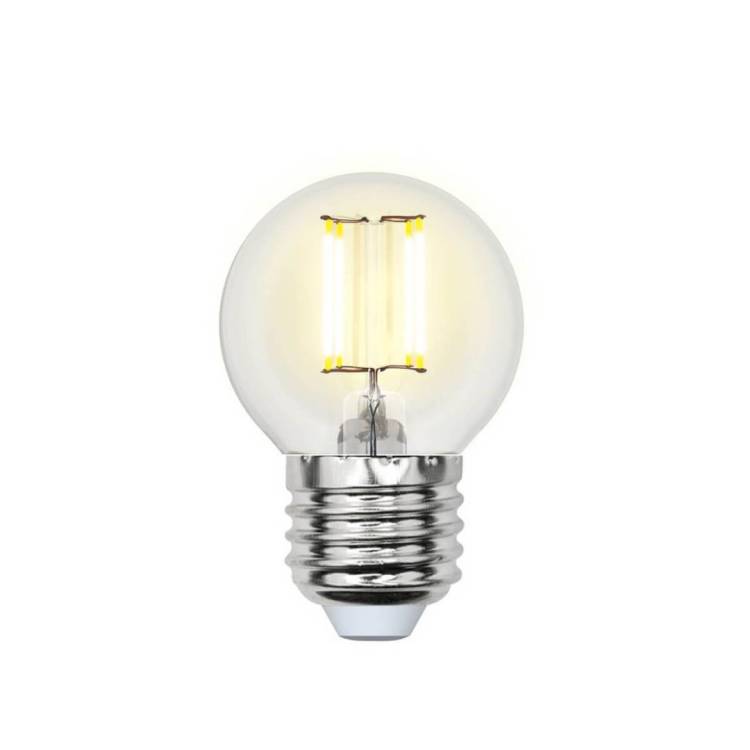 Лампа светодиодная филаментная Uniel Air Dim LED-G45-5W/NW/E27/CL/DIM GLA01TR