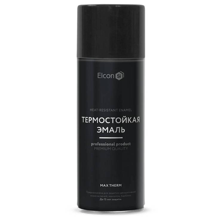 Эмаль термостойкая Elcon Max Therm черная до 1200С 520 мл