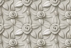 3D Фотообои Artegrafico «Стена из рельефных цветов» VL-007 песок