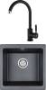 Комплект Paulmark Brilon PM104546-BLM черный металлик + Смеситель Paulmark Holstein Ho212063-418 для кухонной мойки, черный металлик