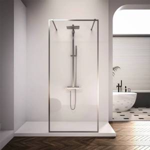 Душевая перегородка Veconi Korato KR90-100-01-C4 профиль хром, стекло прозрачное, 100x200