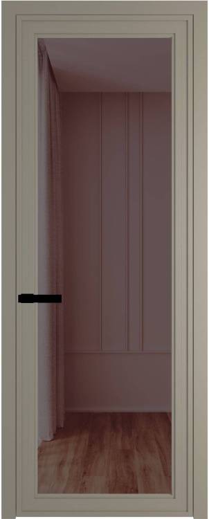 Межкомнатная дверь Profil Doors 1 AGP цвет профиля Никель матовый, стекло безопасное 6 мм золотистая бронза 800x2000