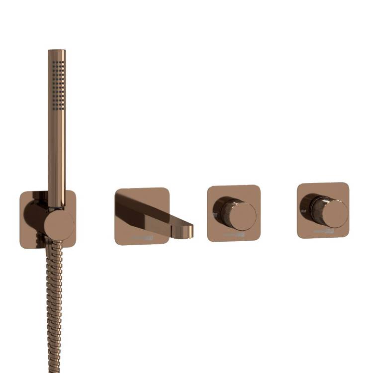 Душевой комплект Wasserkraft Paar A8851.309.311.290.292.291 розовое золото, встраиваемый, с изливом, с лейкой