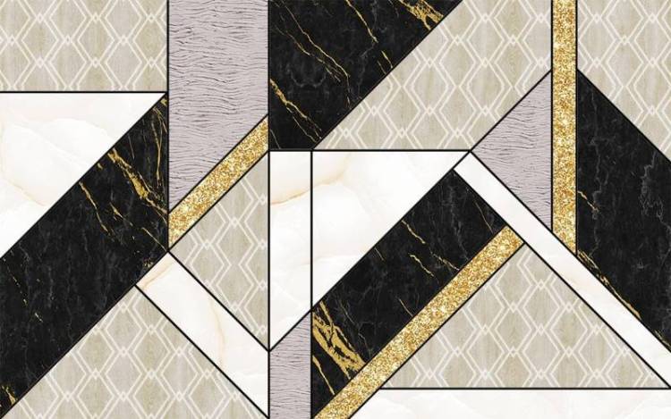 3D Фотообои Artegrafico «Каменная аппликация с золотом» KK-023 акварель