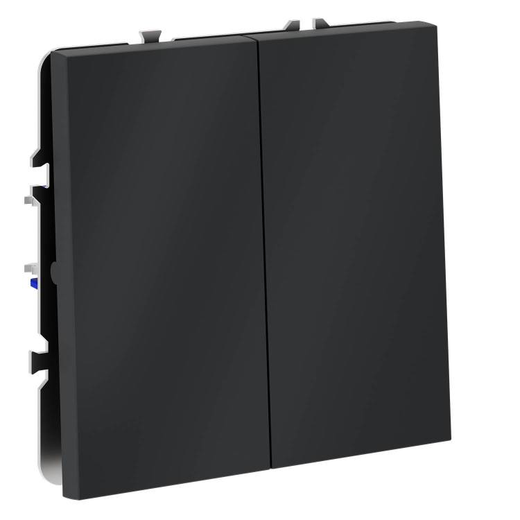 Выключатель 2-клавишный перекрестный Voltum S70 VLS020507 графит