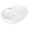 Раковина BOND Oval S65-490 накладная, овальная, с переливом, 49x36x13.5 см, белая глянцевая