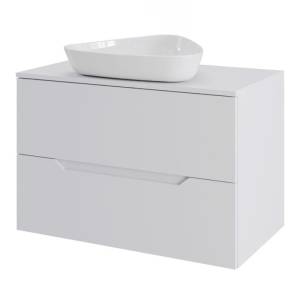 Тумба с раковиной Orange Line Li-70TuwMDF+B07-500W белый матовый, 70 см