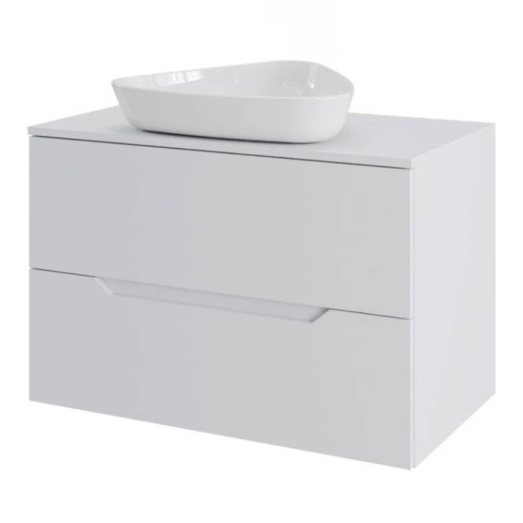 Тумба с раковиной Orange Line Li-70TuwMDF+B07-500W белый матовый, 70 см