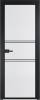 Межкомнатная дверь Profil Doors 2 AX цвет профиля Черный, стекло безопасное 6 мм мору белый 600x2000