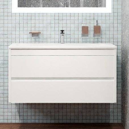 Тумба с раковиной Art&Max Family 100, подвесная, Bianco Lucido
