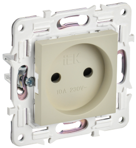 Розетка 1-местная с защитными шторками IEK Skandy SK-R13-10-K10 бежевый