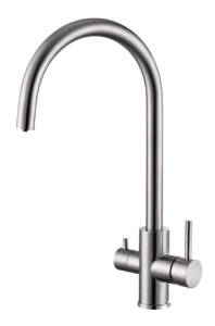 Смеситель для кухни Oliveeka KS OL-458022-BN с подключением к фильтру, никель матовый