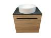 Тумба с раковиной Sintesi STL.W7017_00004151974 подвесная, белый, черный, светло-коричневый фото 4