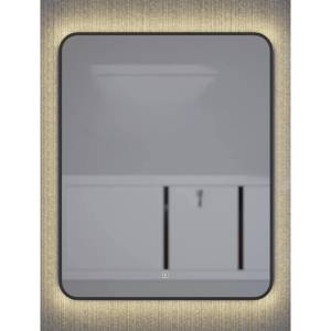 Зеркало Uperwood Modul 3049345675 с подсветкой, сенсорная кнопка, антизапотевание, теплая подсветка, черное, 65x80 см