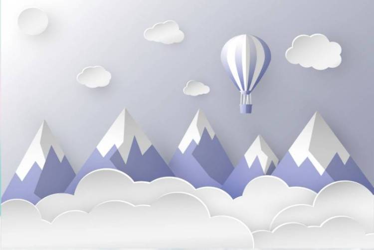 3D Фотообои Artegrafico «Лиловые пики» KID-099 песок