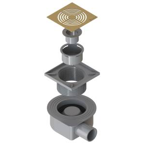 Душевой трап Boheme Smart design 984-15-MG 15x15 см, нерж.сталь мат. золото