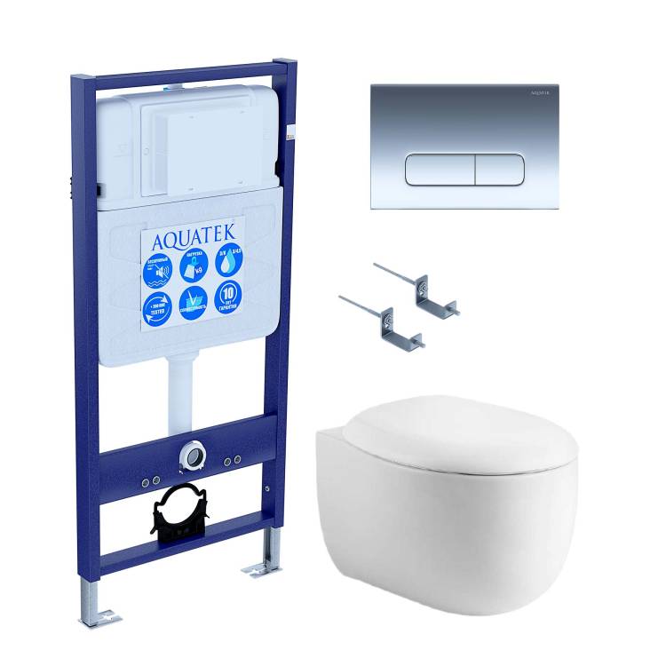 Комплект Aquatek Альтаир SET AQUATEK АЛЬТАИР cm-017 4в1 кнопка черный матовый
