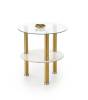 Стол журнальный Halmar Ducat S V-CH-DUCAT_S-LAW белый мрамор/прозрачный/золотой